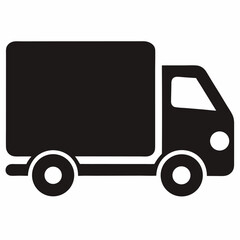 Delivery Truck silhouette icon on white background