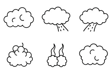 Smog Line Art Illustration Concept for Pollution Awareness and Design  