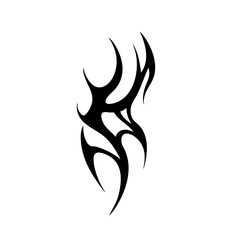 Tribal Flame Tattoo Design – Bold Black Ink Abstract Fire Motif for Body Art, Symbol of Energy, Strength, and Transformation