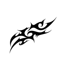 Spiked and Pierced Tribal Tattoo Design Logo Fierce Black Abstract Artwork Symbolizing Strength, Protection, and Raw Energy