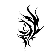 Spiked and Pierced Tribal Tattoo Design Logo Fierce Black Abstract Artwork Symbolizing Strength, Protection, and Raw Energy