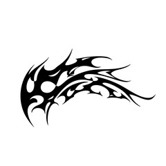 Spiked and Pierced Tribal Tattoo Design – Fierce Black Abstract Artwork Symbolizing Strength, Protection, and Raw Energy