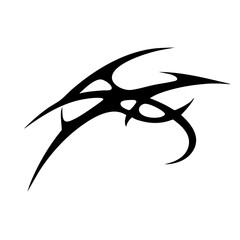 Abstract Tribal Tattoo Design Logo Sharp Black Ink Symbol with Edgy Spikes and Modern Tribal Art Style for Ink Inspiration and Graphic Design Elements