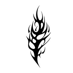 Tribal Flame Tattoo Design – Bold Black Ink Abstract Fire Motif for Body Art, Symbol of Energy, Strength, and Transformation