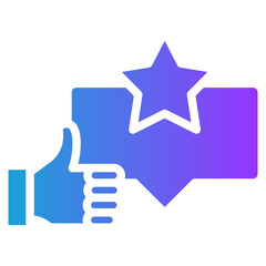 Satisfaction glyph gradient icon