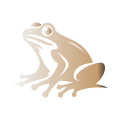 Frog on a white background & vector illustration