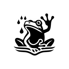 Frog on a white background & vector illustration
