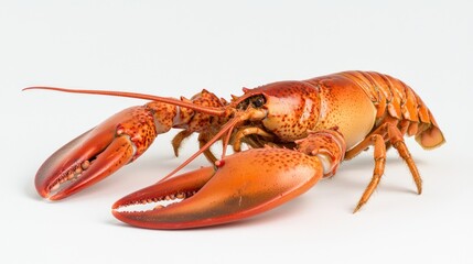 Close-up of a lobster with its claws extended