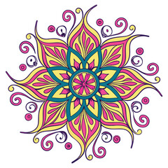 Colorful Mandala Design on White Background