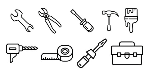 Vector illustration set of cartoon kitchen tools icons symbol