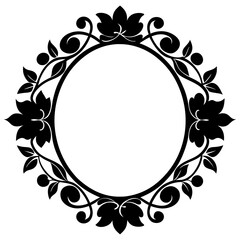 Floral Frame Flower Vector Silhouette | Decorative and Elegant Clipart