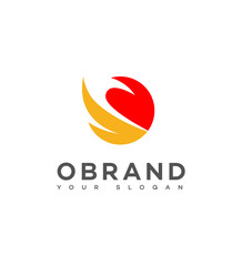 Abstract Red Yellow Circle Logo Brand Identity Design