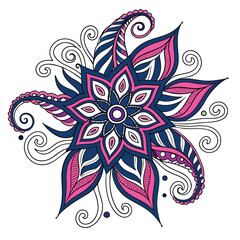 Colorful Mandala Design on White Background