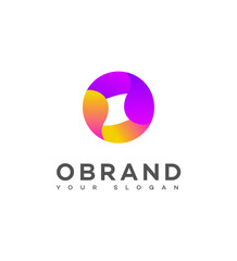 Abstract Circular Brand Logo Design, Gradient Colors, Modern Style