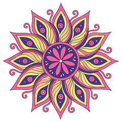 Colorful Mandala Design on White Background