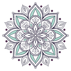 Colorful Mandala Design on White Background