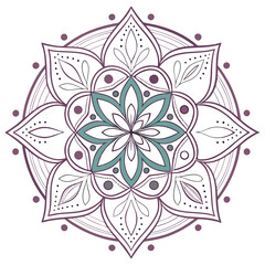 Colorful Mandala Design on White Background