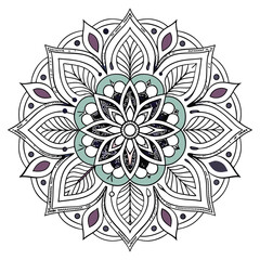 Colorful Mandala Design on White Background