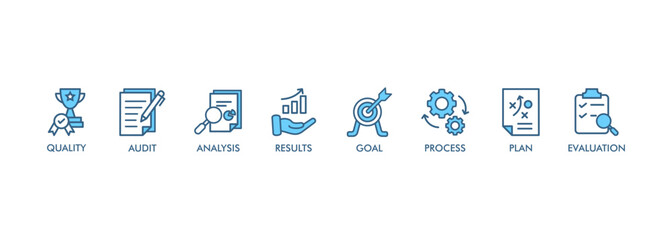 Assessment center banner web icon vector illustration concept for personal audit of human resources with icon of user candidate, recruit, competence, suitability, aptitudes, test and personality