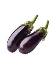 Fresh eggplants isolated on white