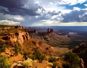 Fototapeta premium Bryce Canyon National Park and Monument Valley at Sunset in Utah with Red Rocks, Desert Landscape, and Scenic Views
