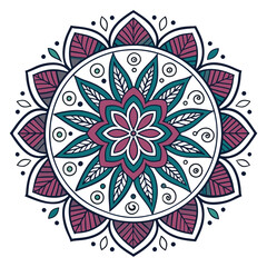 Colorful Mandala Design on White Background
