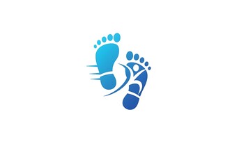 Foot Health Logo Design with Footprint and Orthopedic Symbol