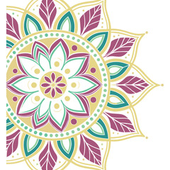 Colorful Mandala Design on White Background