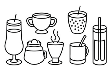 Sex on the Beach Line Art Artistic Concept for Illustration  