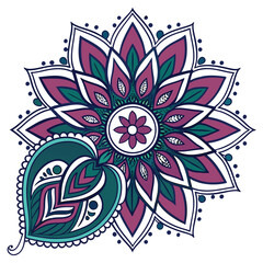 Colorful Mandala Design on White Background