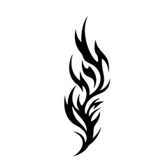 Tribal Flame Tattoo Design &ndash;Bold Black Symbol Logo Design Illustration tattoo Inner Strength in Abstract Ink Art