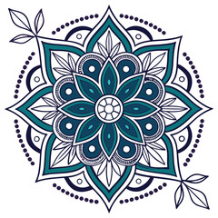 Colorful Mandala Design on White Background