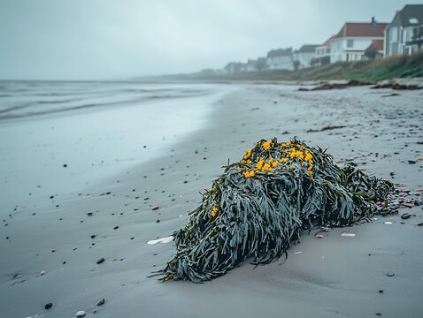 Coastal seaweed, overcast day