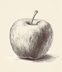 Detailed apple sketch