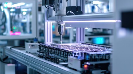 Fototapeta premium Automation in a factory with advanced machinery
