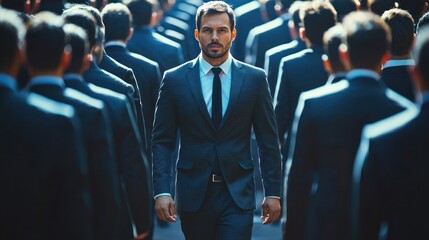 Confident market leader leading a business in a competitive industry