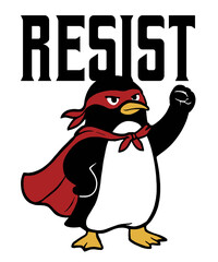 Resist Penguin Activism, Penguin Resist Penguins Protest Against Tariffs
