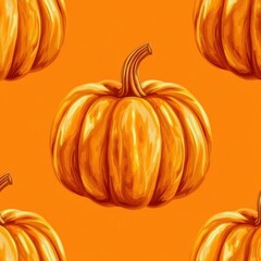 Orange pumpkins on orange background