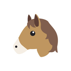 Horse head animal vector brown illustration symbol 