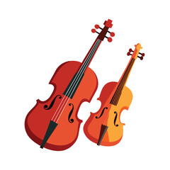Mini violin isolated on vector art illustration