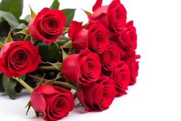 Obraz premium bunch of red roses on a white background (1)1