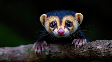 Close-up of a young mammal on a branch