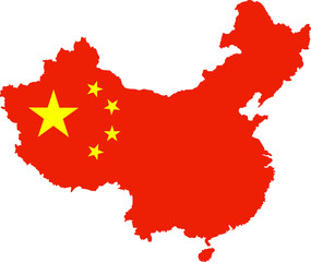 Naklejka premium China flag map illustration isolated on transparent background 
