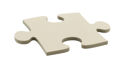 Isolated Beige Puzzle Piece Close-up