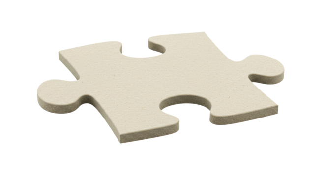 Isolated Beige Puzzle Piece Close-up