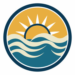 Obraz premium Sunset Illustration of Gradient beach landscape silhouette vector background