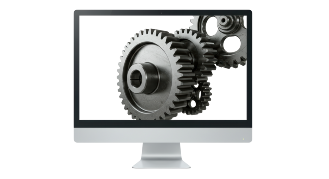 Isolated Computer Monitor Gears Mechanism