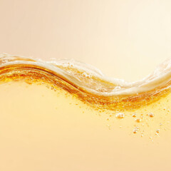 Close up soft beer bubbles forming curved splash, creating refreshing visual