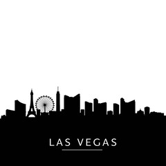 Fototapeta premium Las Vegas Skyline Silhouette Iconic Cityscape.