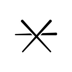 Chopsticks Crossed Icon Minimal Black Filled Design